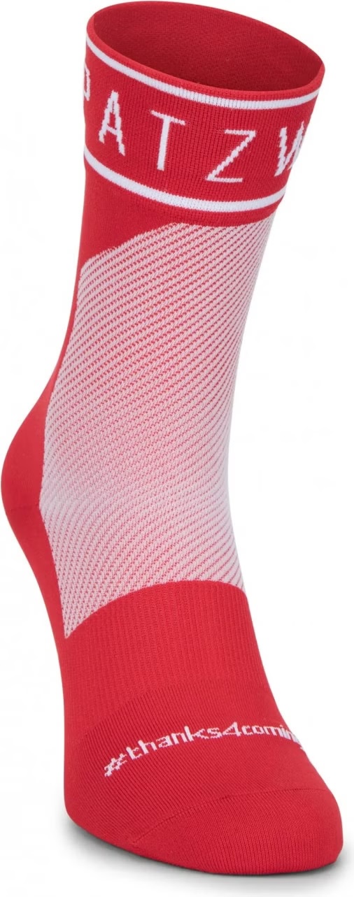 Sokz Long-Cut Cycling One Size Red